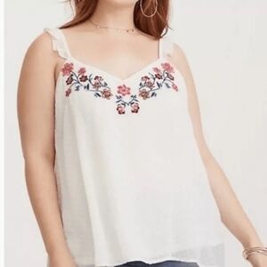 Torrid White Embellished Relaxed Blouse